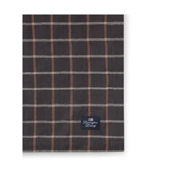 Tovaglia Checked Cotton Linen 150x250 cm - Grigio scuro, beige - Lexington