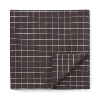 Tovaglia Checked Cotton Linen 150x250 cm - Grigio scuro, beige - Lexington