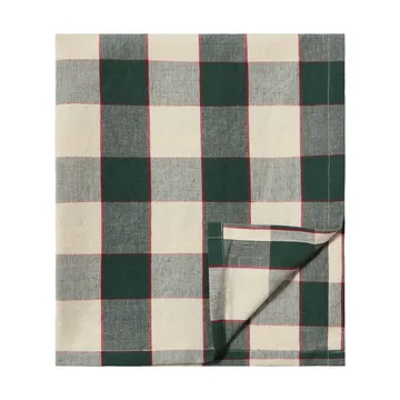 Tovaglia Checked Cotton Linen 150x350 cm - Green-light beige-rosso - Lexington