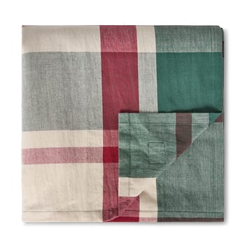 Tovaglia checked verde-rosso in lino/cotone - 150x250 cm - Lexington