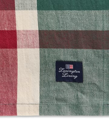 Tovaglia checked verde-rosso in lino/cotone - 150x250 cm - Lexington