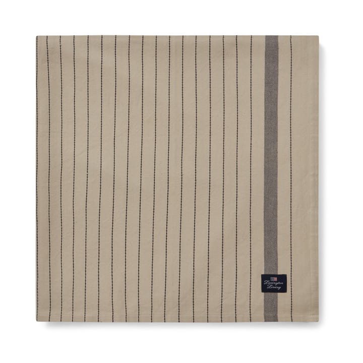 Tovaglia in cotone biologico Striped 150x350 cm, Beige, grigio scuro Lexington