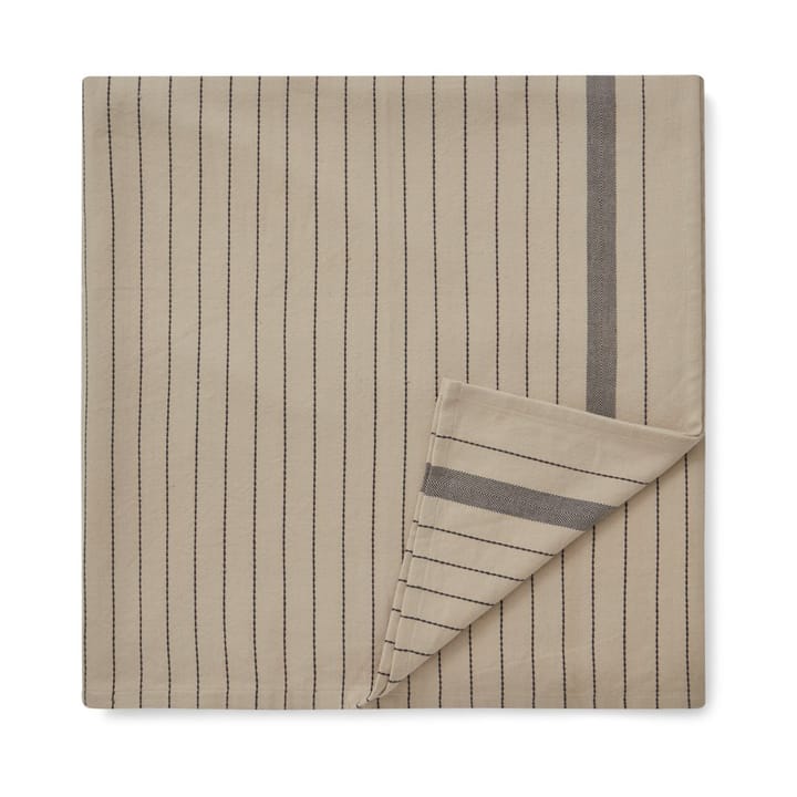 Tovaglia in cotone biologico Striped 150x350 cm, Beige, grigio scuro Lexington