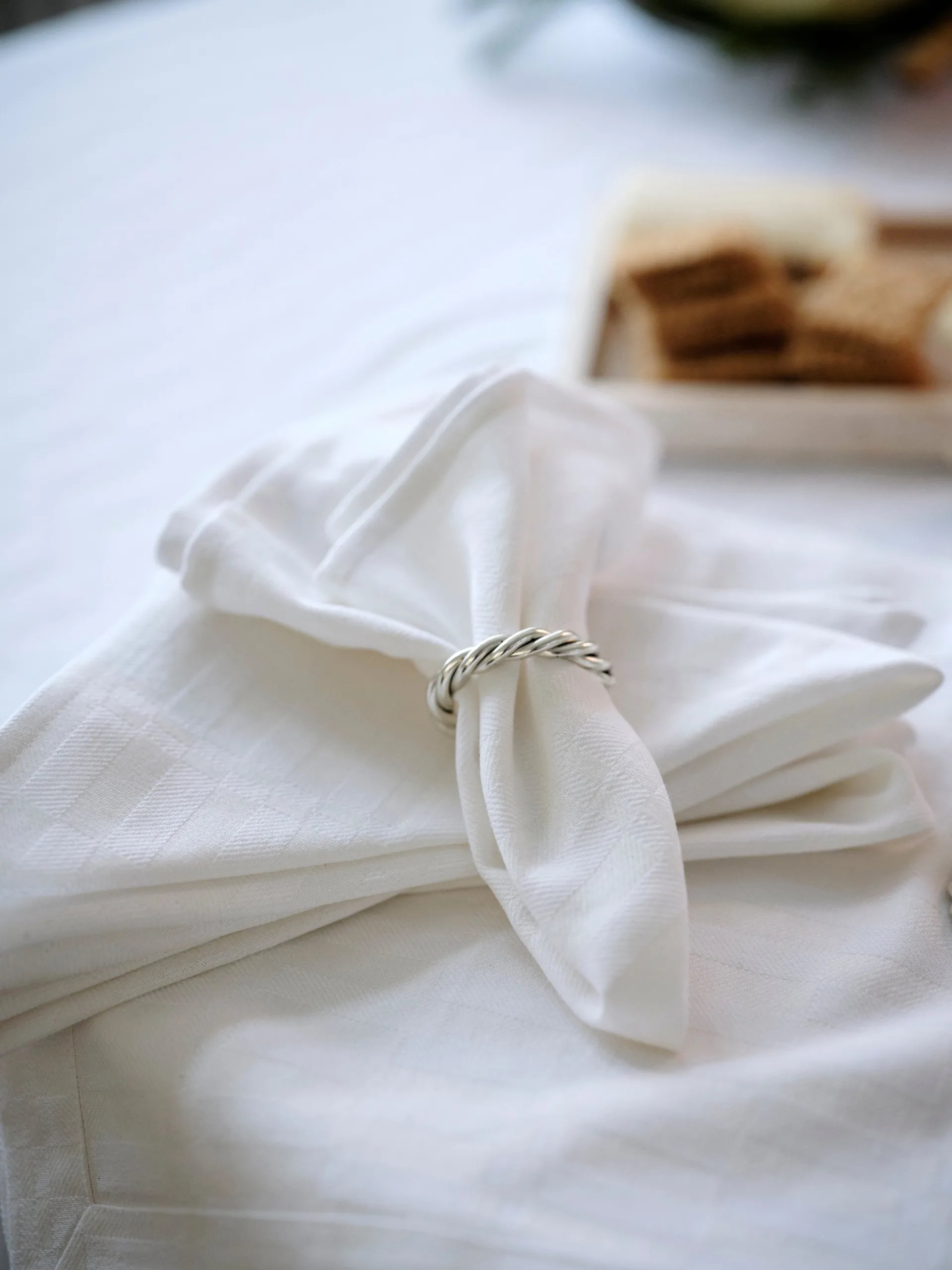 Tovaglia in cotone jacquard bianca 150x250 cm, Bianco Lexington