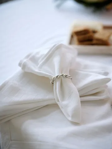 Tovaglia in cotone jacquard bianca 150x250 cm - Bianco - Lexington