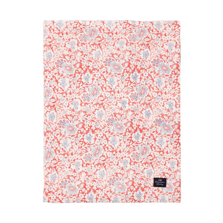 Tovaglia in cotone riciclato Printed Flowers 150x250 cm, Corallo Lexington