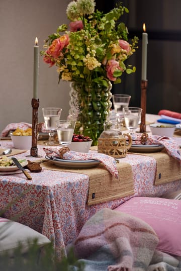 Tovaglia in cotone riciclato Printed Flowers 150x250 cm - Corallo - Lexington