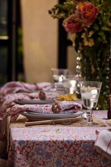 Tovaglia in cotone riciclato Printed Flowers 150x250 cm - Corallo - Lexington