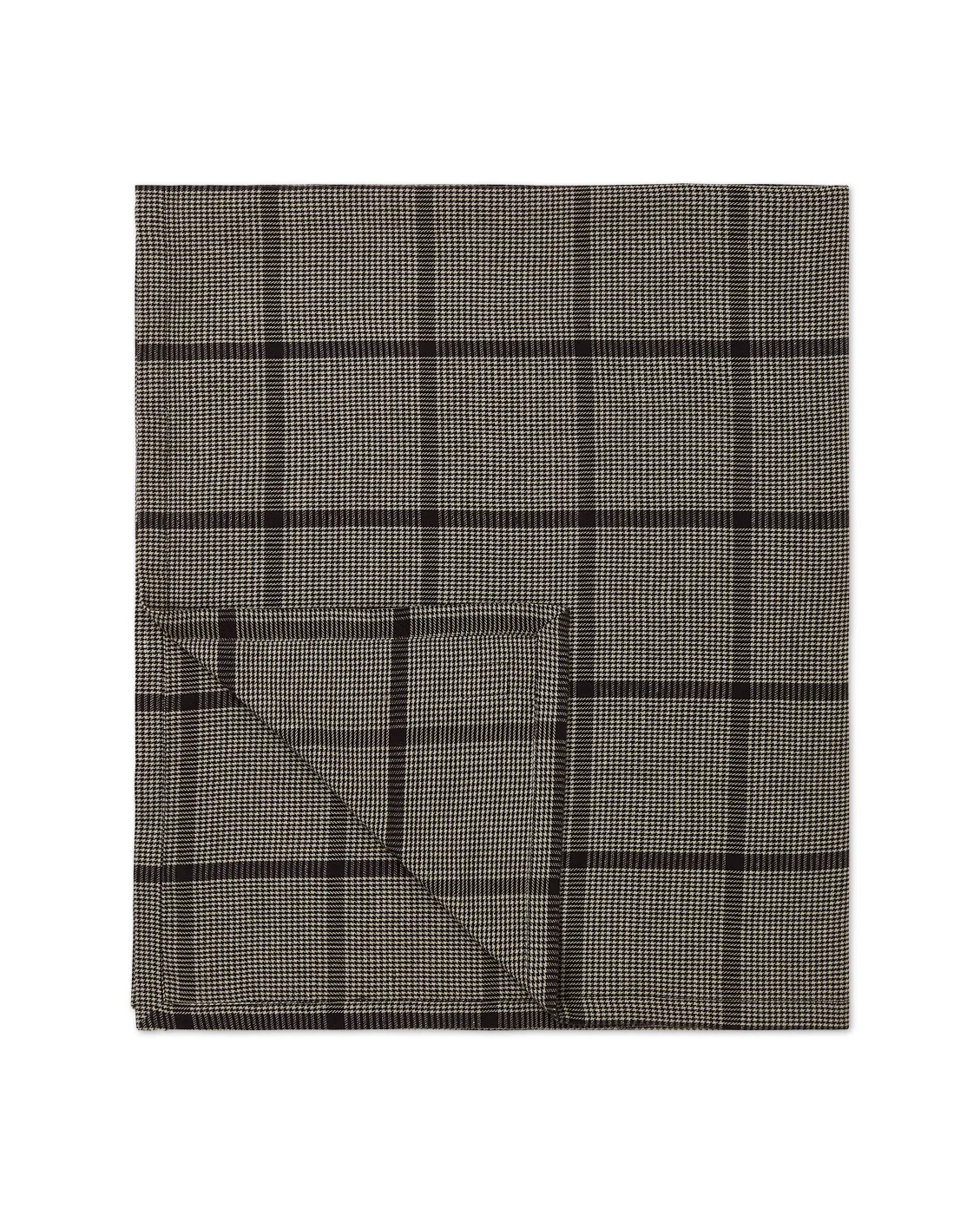 Tovaglia Pepita Check in lino cotone, 150x250 cm, Grigio scuro-beige Lexington