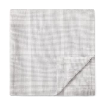 Tovaglia Pepita Check in lino cotone, 150x350 cm - Bianco, grigio chiaro - Lexington
