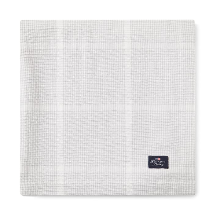 Tovaglia Pepita Check in lino cotone, 180x180 cm - Bianco, grigio chiaro - Lexington