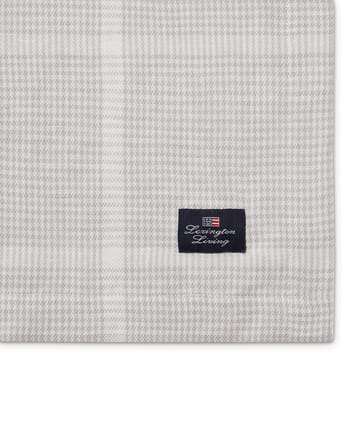 Tovaglia Pepita Check in lino cotone, 180x180 cm - Bianco, grigio chiaro - Lexington