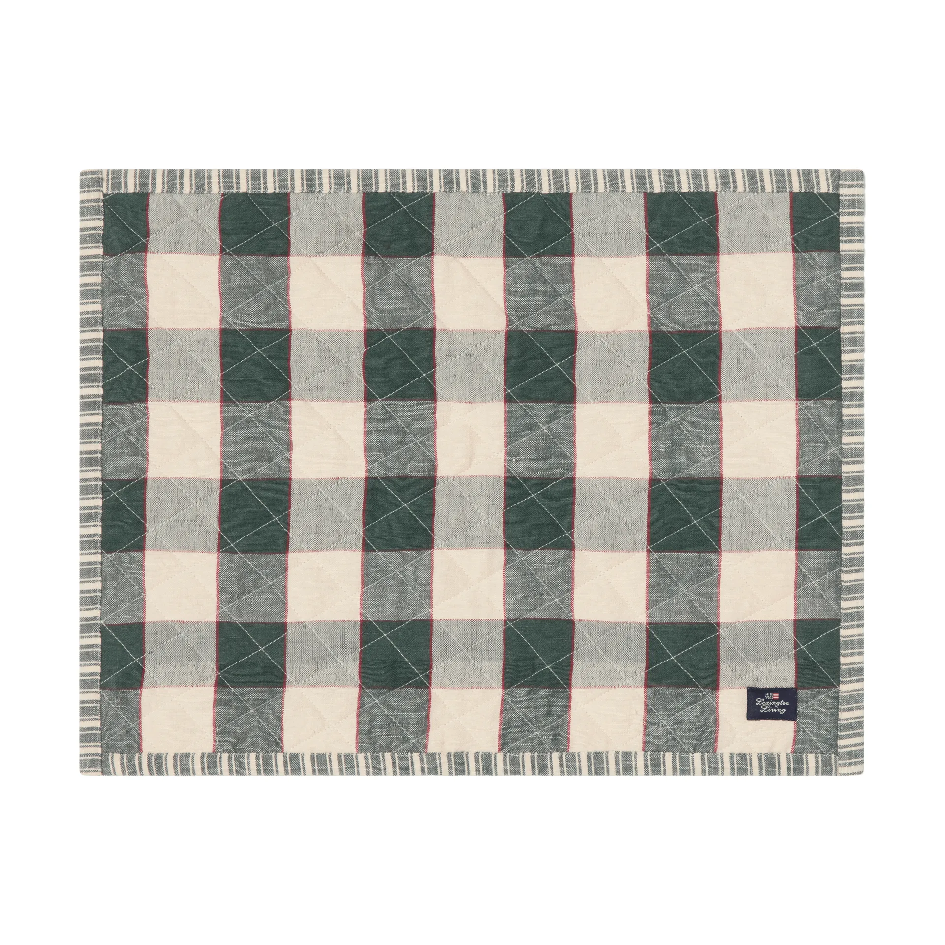 Tovaglietta americana trapuntata double face, Green-Light beige-red, 35x45 cm Lexington