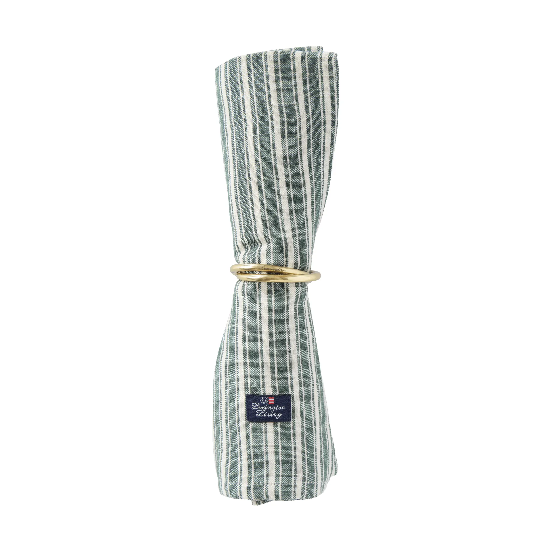 Tovaglioli a righe in lino, Green-light beige, 50x50 cm Lexington