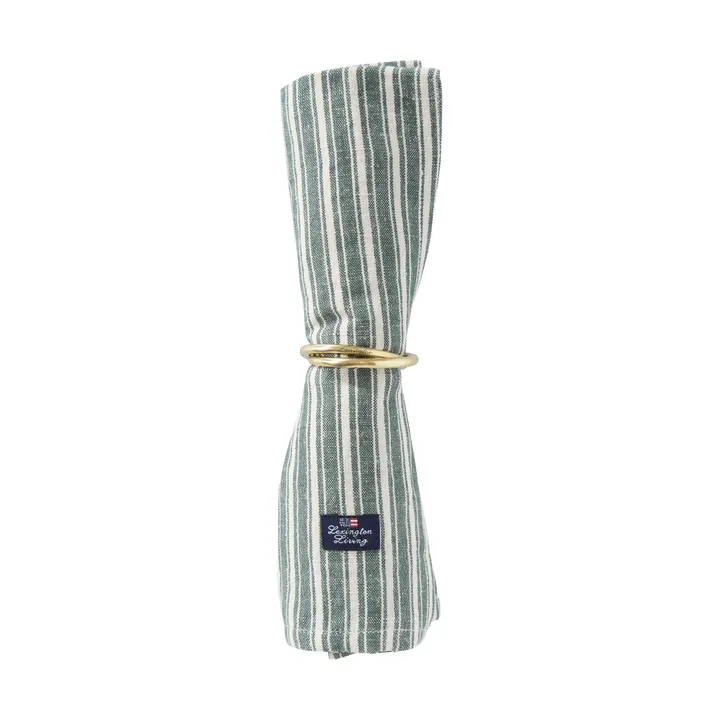 Tovaglioli a righe in lino - Green-light beige, 50x50 cm - Lexington