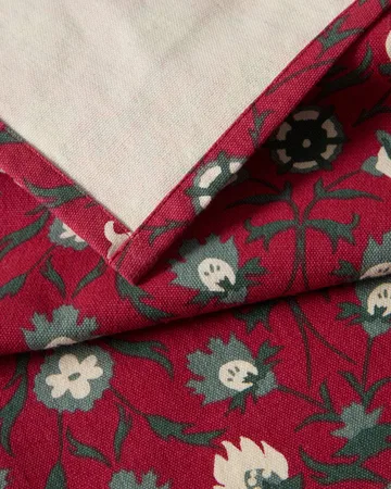 Tovagliolo in cotone biologico con stampa floreale - Rosso-beige-verde - Lexington