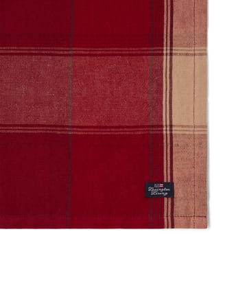 Tovagliolo in misto lino-cotone Checked 50x50 cm - Rosso-beige - Lexington