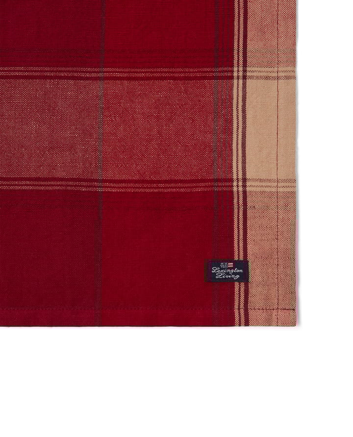 Tovagliolo in misto lino-cotone Checked 50x50 cm, Rosso-beige Lexington