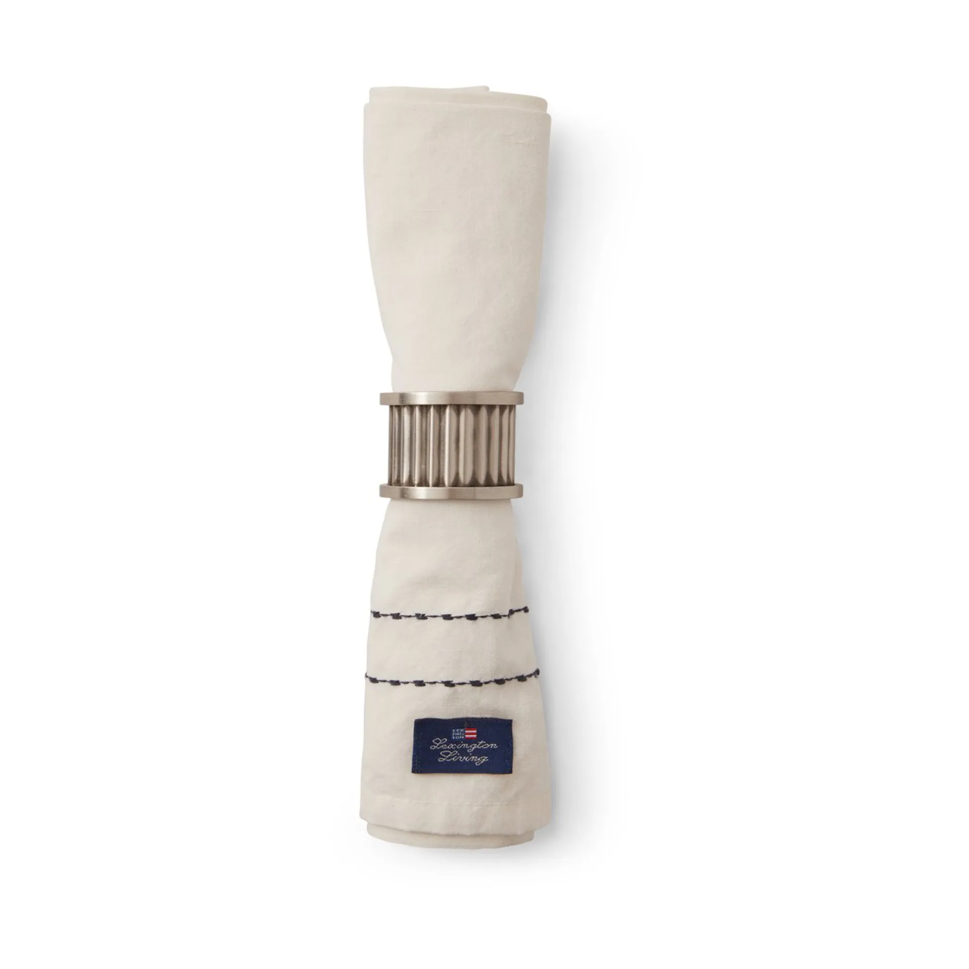 Tovagliolo in tessuto Cotton Linen Stitches 50x50 cm, Bianco sporco Lexington