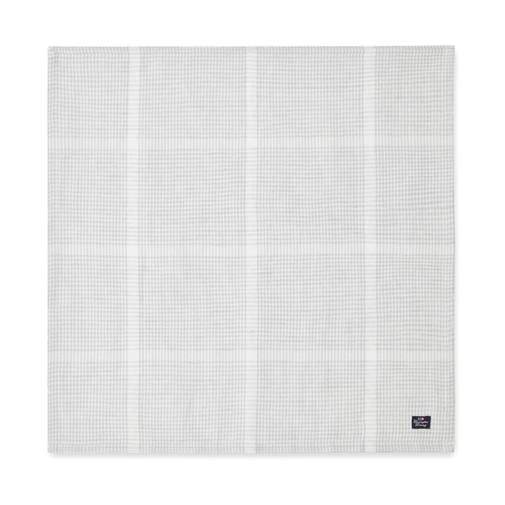 Tovagliolo in tessuto di lino cotone Pepita Check, 50x50 cm - Bianco, grigio chiaro - Lexington