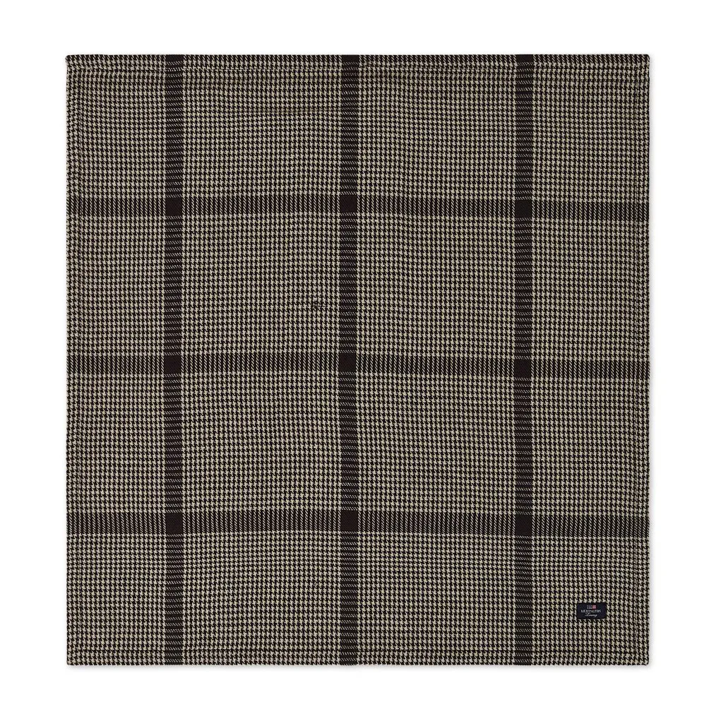 Tovagliolo in tessuto di lino cotone Pepita Check, 50x50 cm, Grigio scuro-beige Lexington
