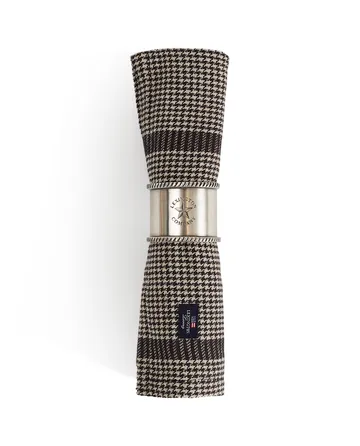 Tovagliolo in tessuto di lino cotone Pepita Check, 50x50 cm - Grigio scuro-beige - Lexington