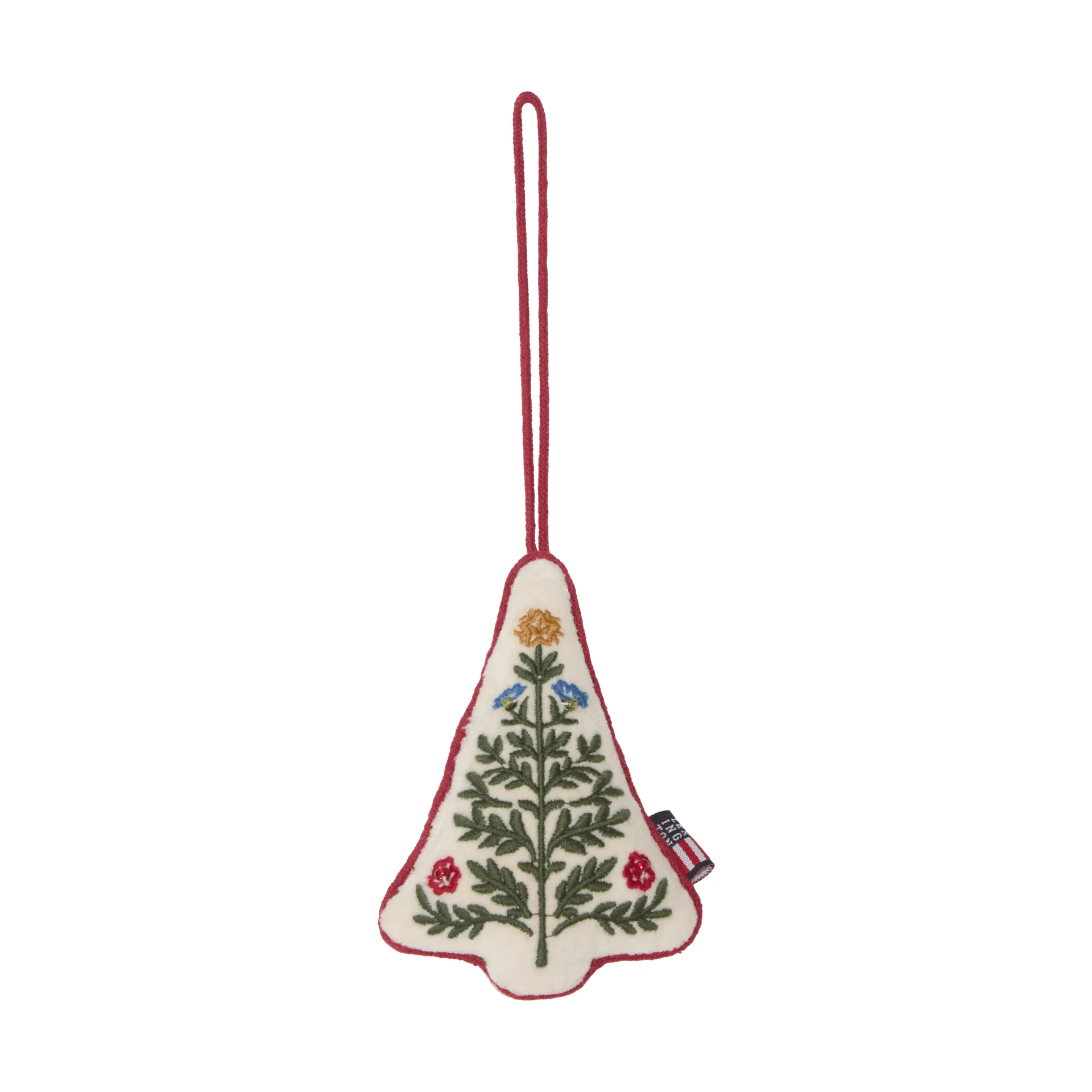 Tree addobbo natalizio in velluto di cotone biologico, Multicolore, 9x13x3 cm Lexington