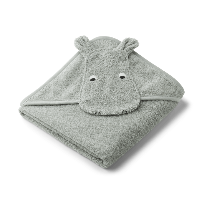 Accappatoio con cappuccio Albert 70x70 cm - Hippo dove blue - Liewood