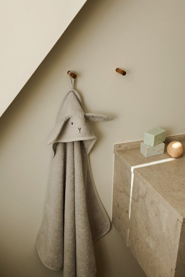 Accappatoio con cappuccio Albert 70x70 cm, Rabbit dumbo grigio Liewood