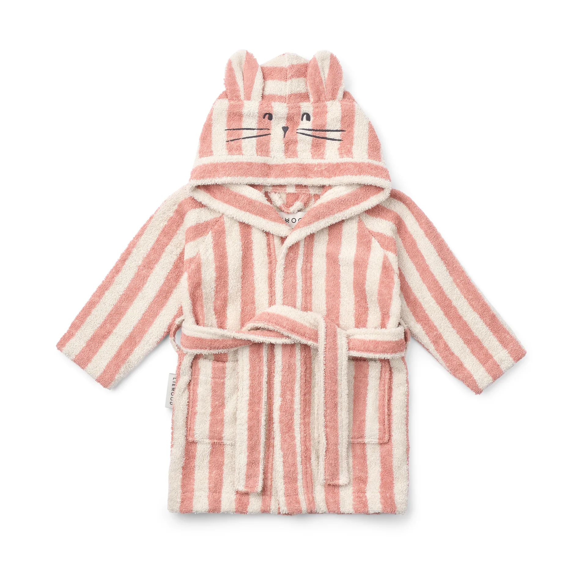 Accappatoio Lily coral blush creme de la creme stripe, 1-2 anni Liewood