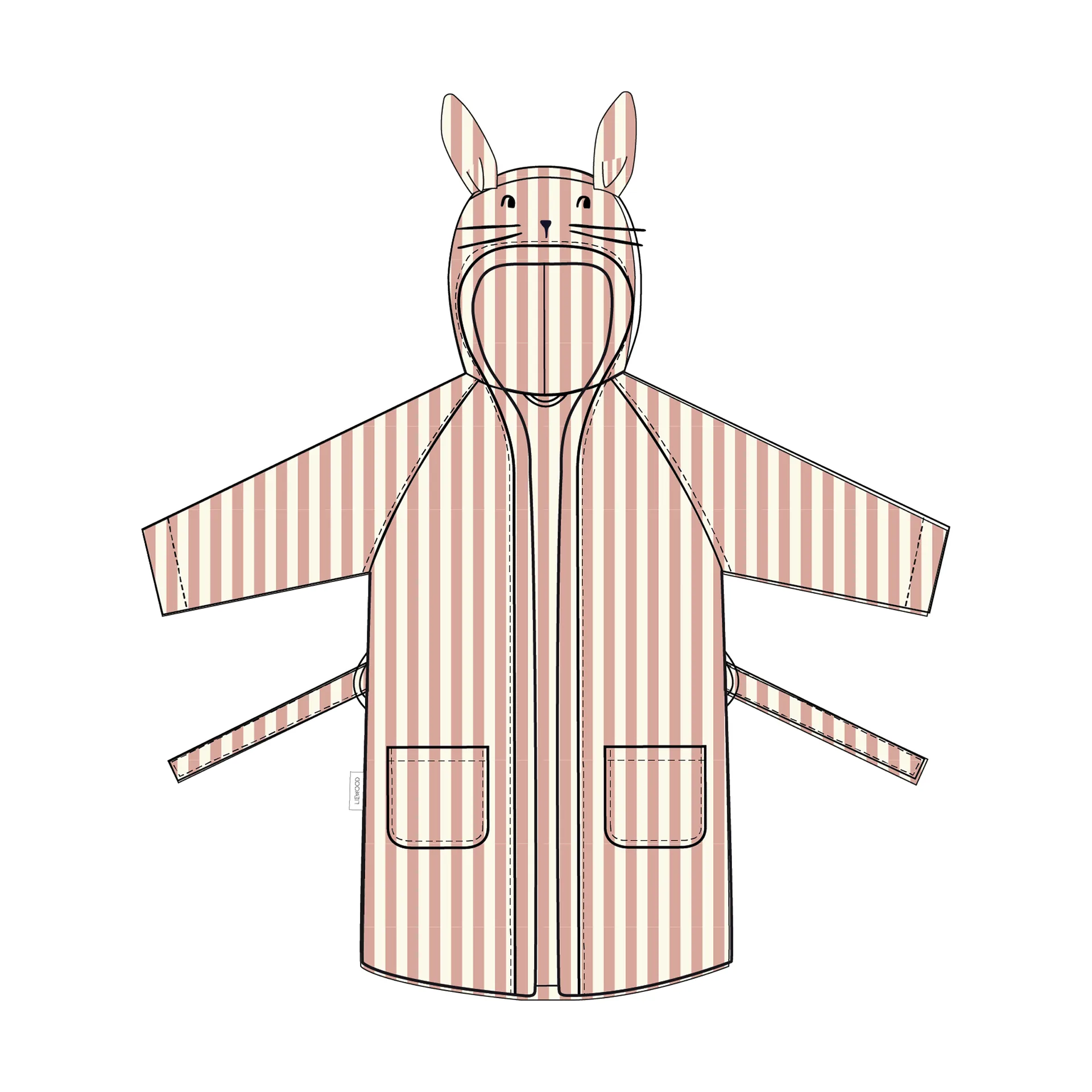 Accappatoio Lily coral blush creme de la creme stripe, 5-6 anni Liewood