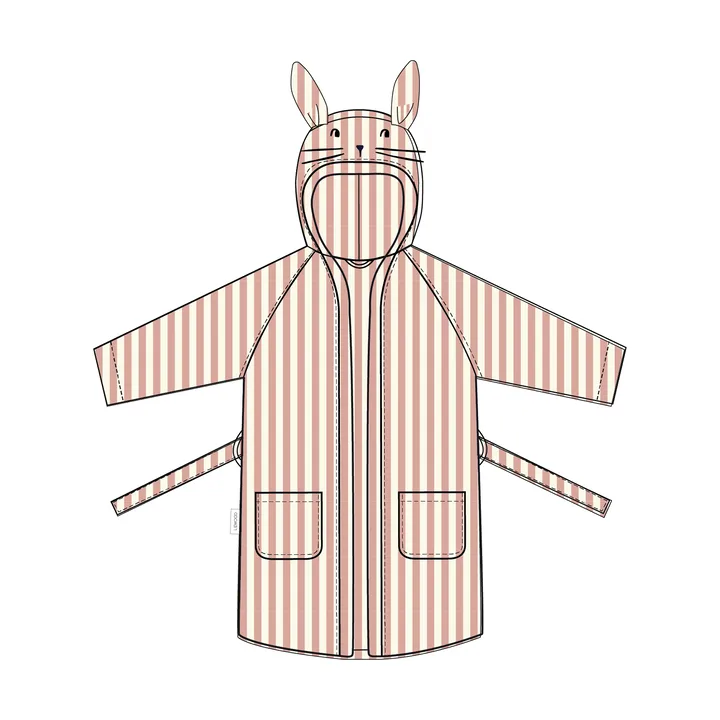 Accappatoio Lily coral blush creme de la creme stripe - 5-6 anni - Liewood