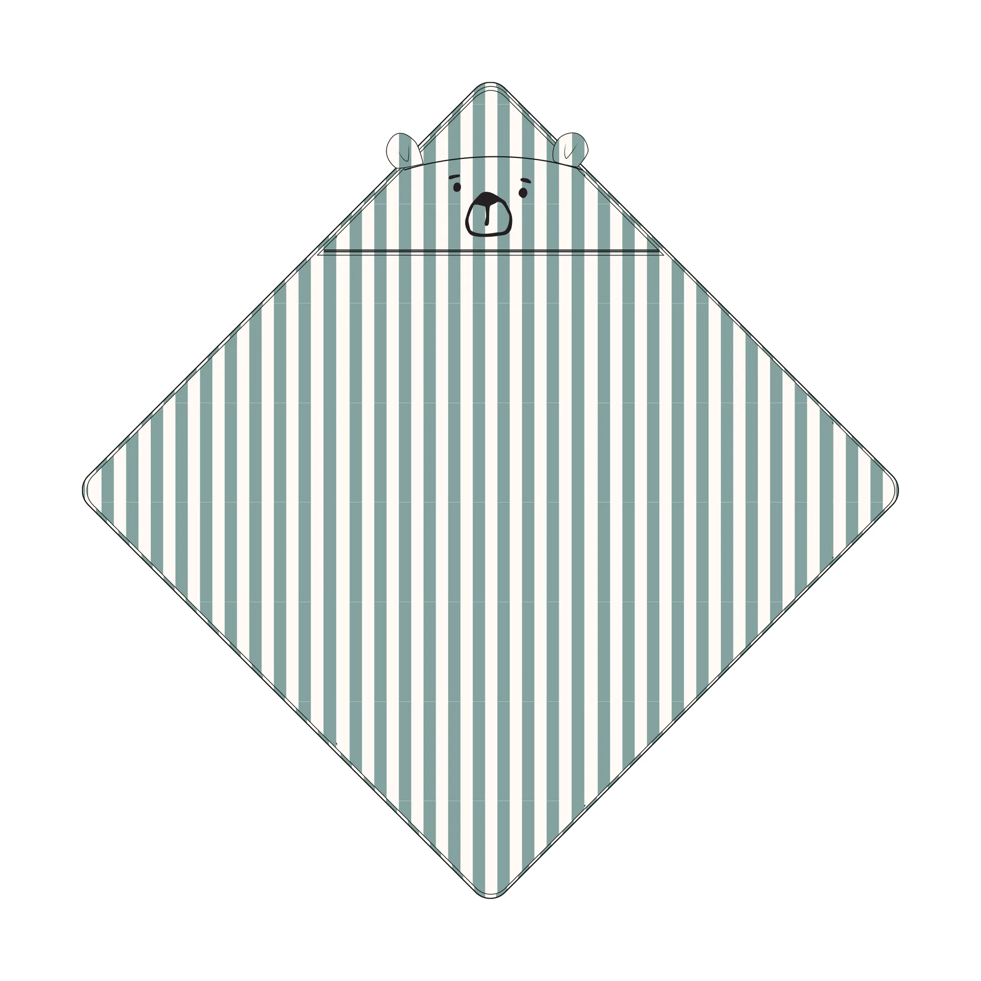 Asciugamano con cappuccio Albert 70x70 cm, Peppermint-creme de la creme Liewood