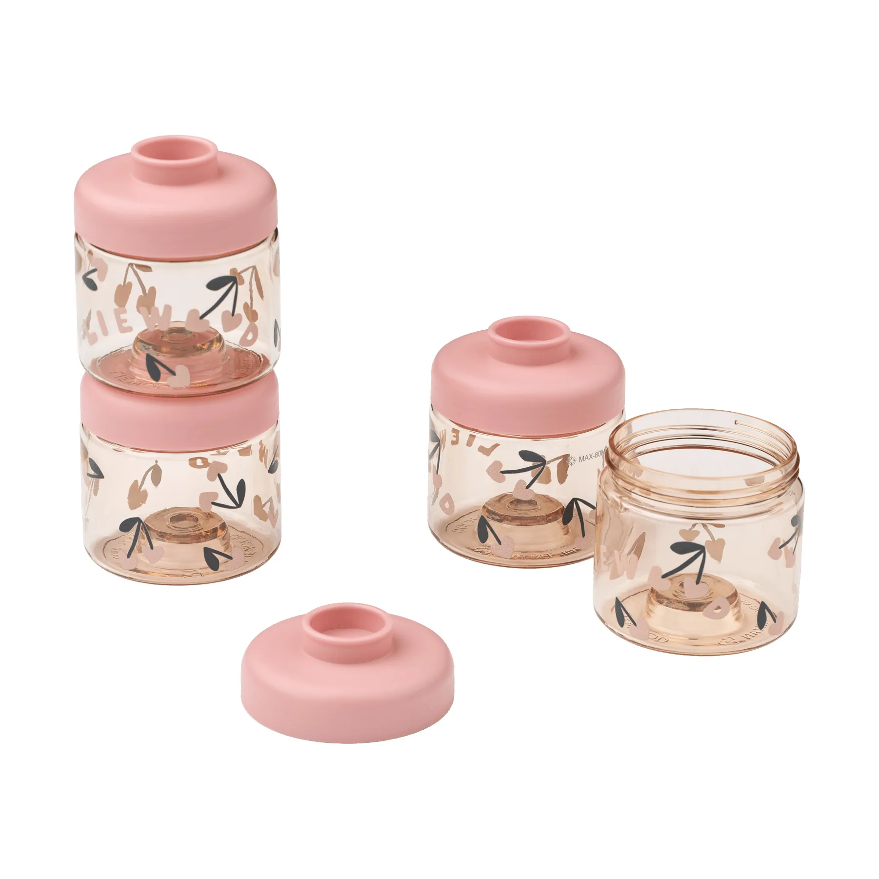 Barattoli per alimenti per bambini Dominique 100 ml confezione da 4, Cherry heart-Rosey Liewood