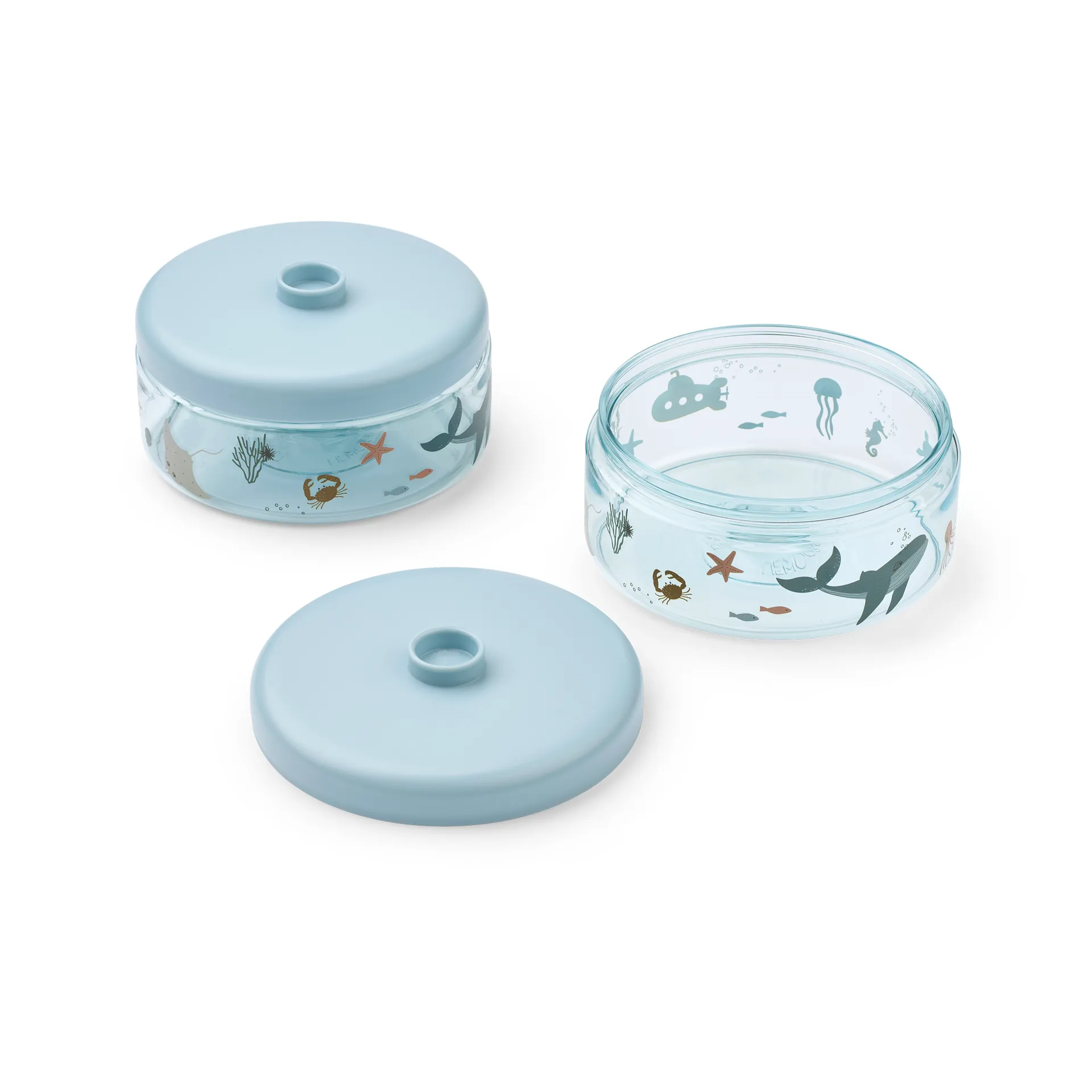 Barattoli per alimenti per bambini Dominique 500 ml confezione da 2, Sea creature-sandy Liewood