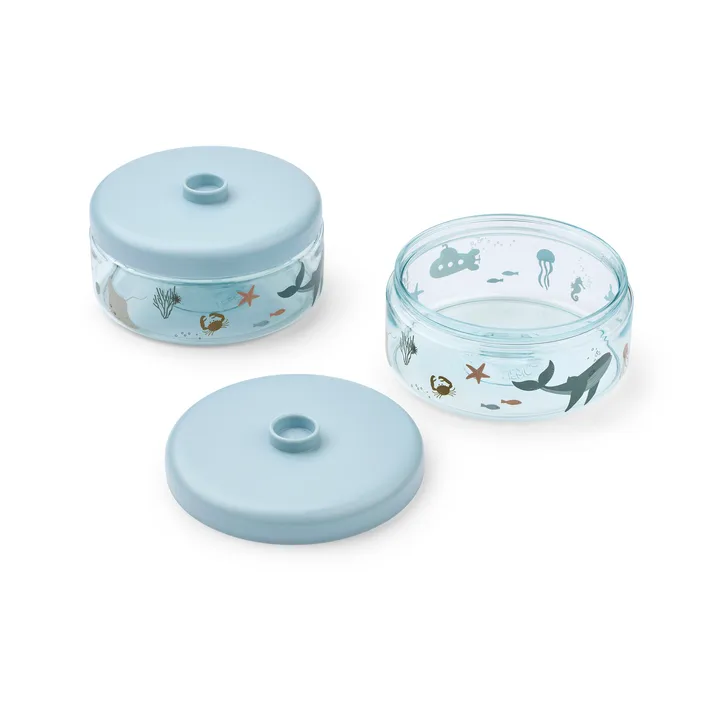 Barattoli per alimenti per bambini Dominique 500 ml confezione da 4 - Sea creature-sandy - Liewood