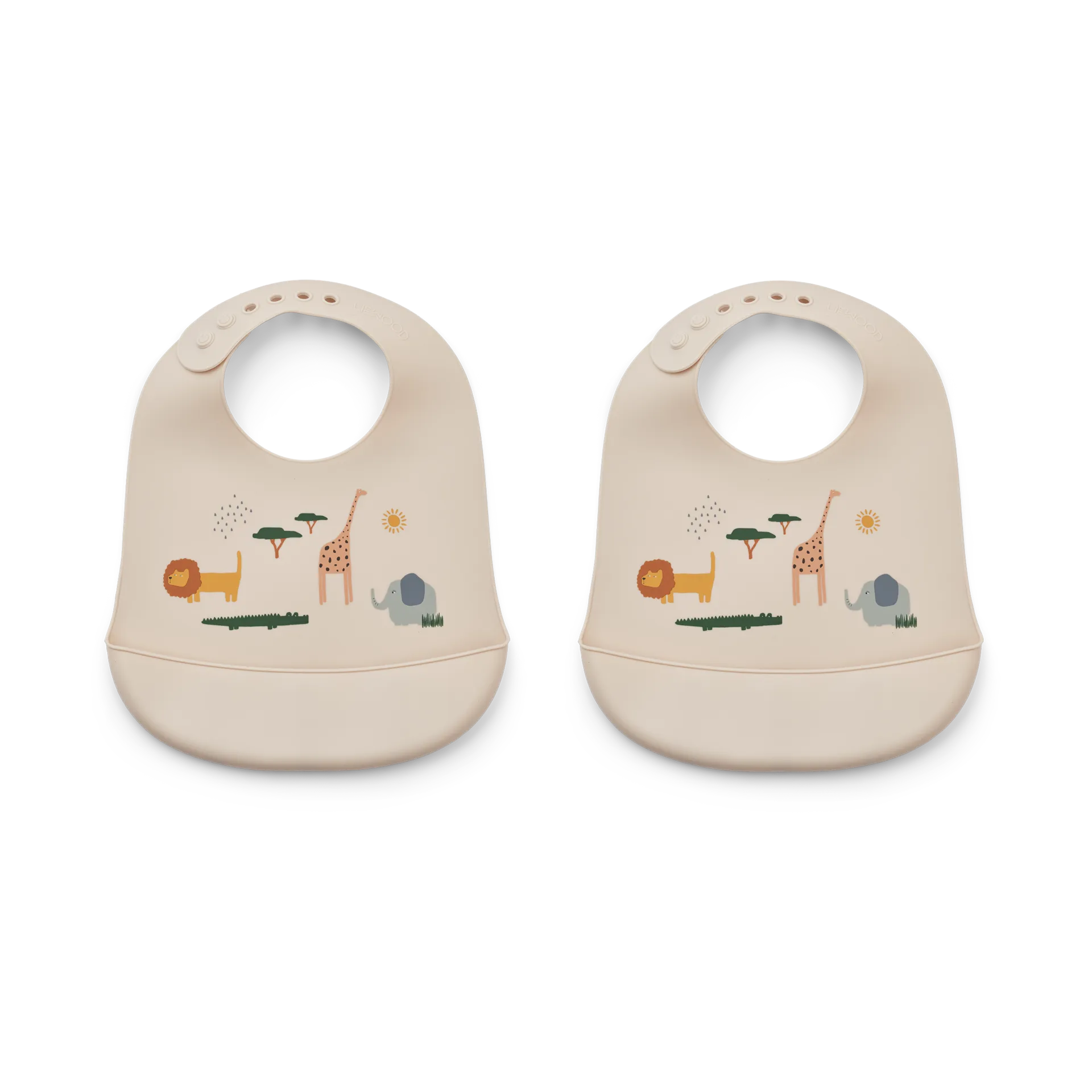 Bavaglino in silicone Tilda confezione da 2, Safari sandy mix Liewood
