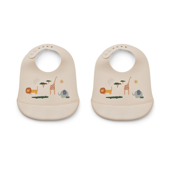 Bavaglino in silicone Tilda confezione da 2 - Safari sandy mix - Liewood