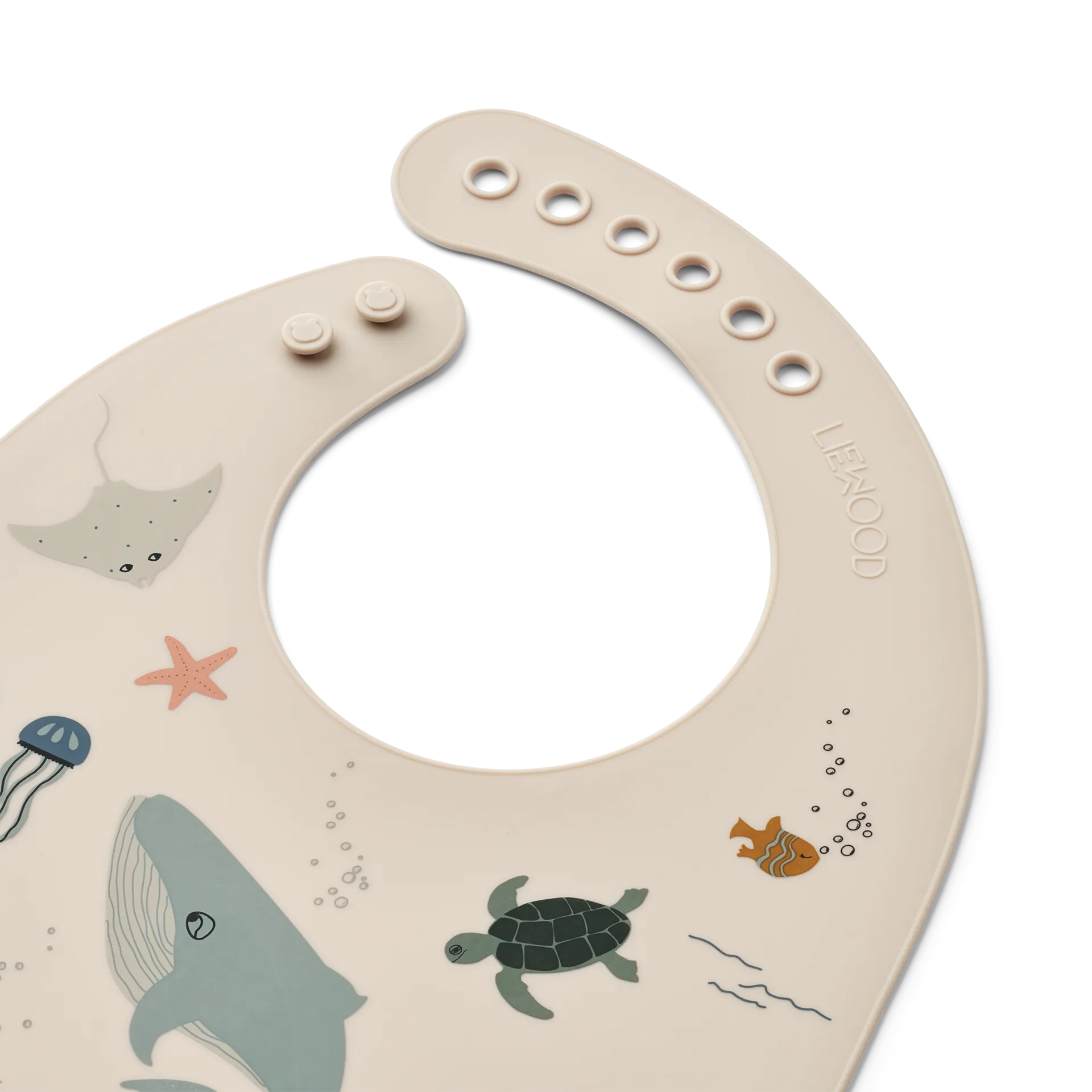 Bavaglino in silicone Tilda confezione da 2, Sea creature-Sandy Liewood