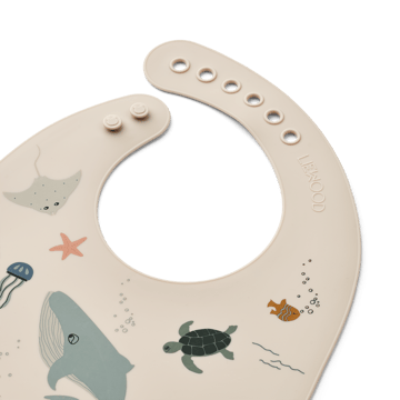 Bavaglino in silicone Tilda confezione da 2 - Sea creature-Sandy - Liewood