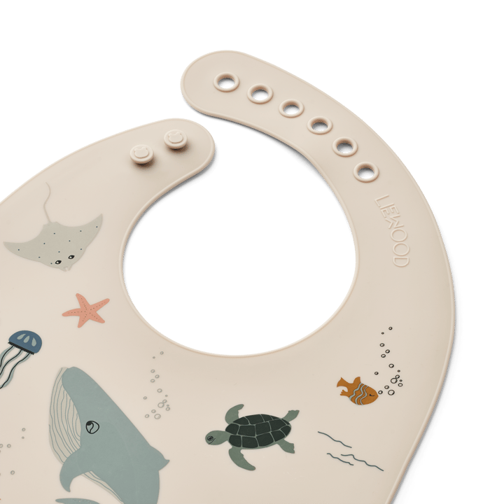 Bavaglino in silicone Tilda confezione da 2, Sea creature-Sandy Liewood