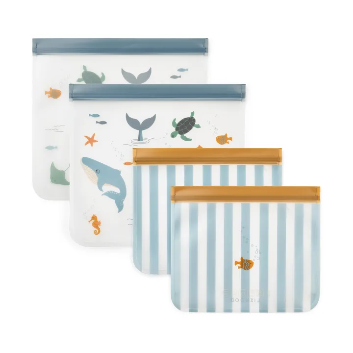 Borsa riutilizzabile Rebus 4 pezzi - Sea creature-sabbioso - Liewood