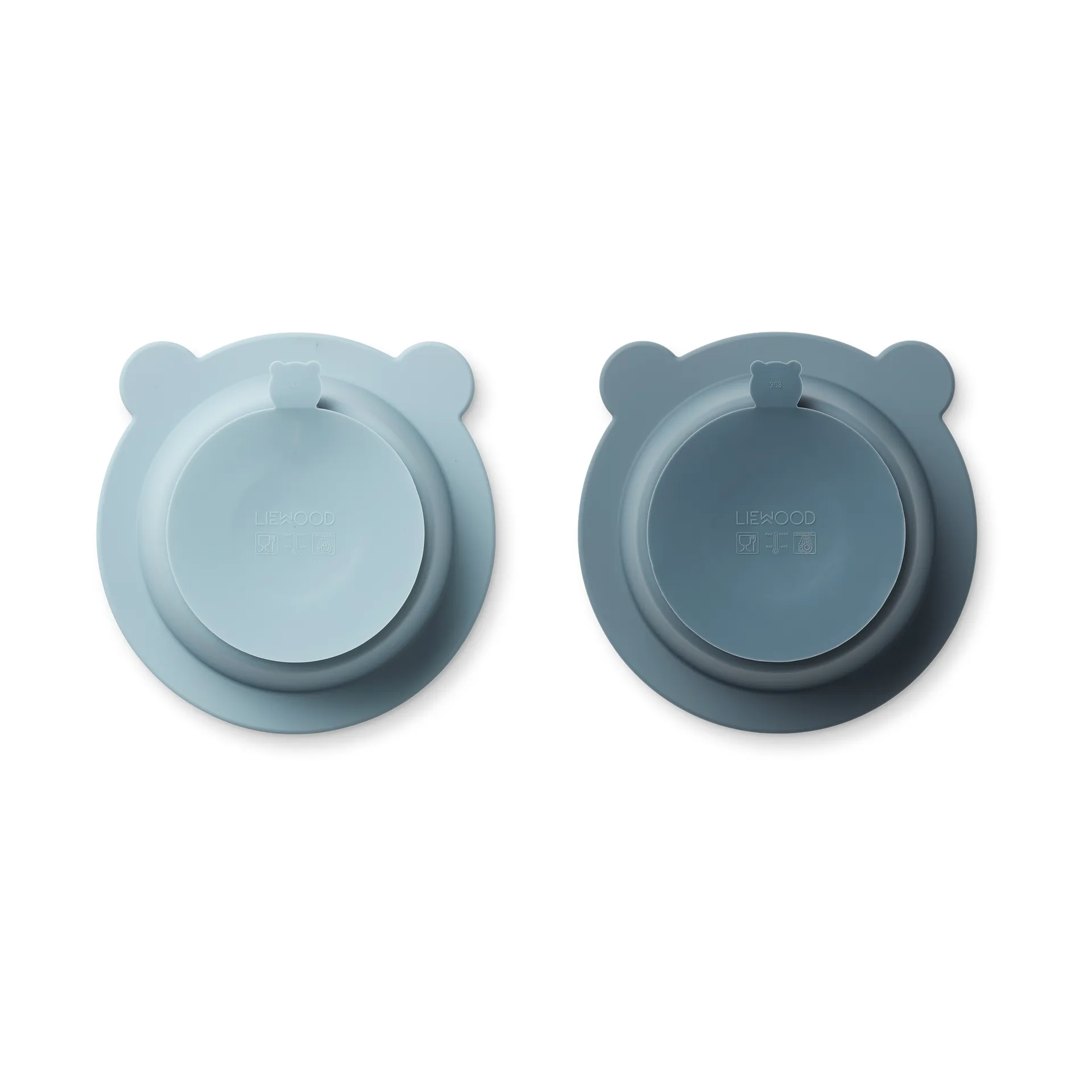 Ciotola con ventosa Peony Ø16 cm 2 pezzi, Sea blue-Whale blue Liewood