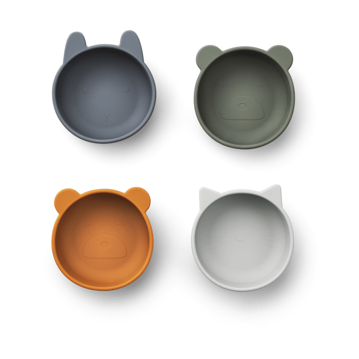 Ciotola in silicone Iggy 4 pezzi - Blue mix - Liewood