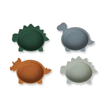 Ciotola in silicone Iggy 4 pezzi - Dino blue multi mix - Liewood