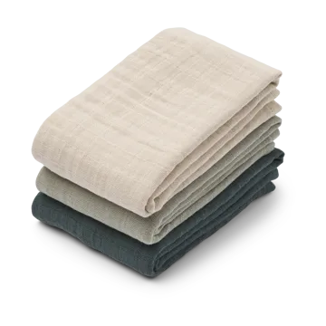 Coperta in mussola Lewis 3 pezzi 65x65 cm - Dove blue mix. - Liewood