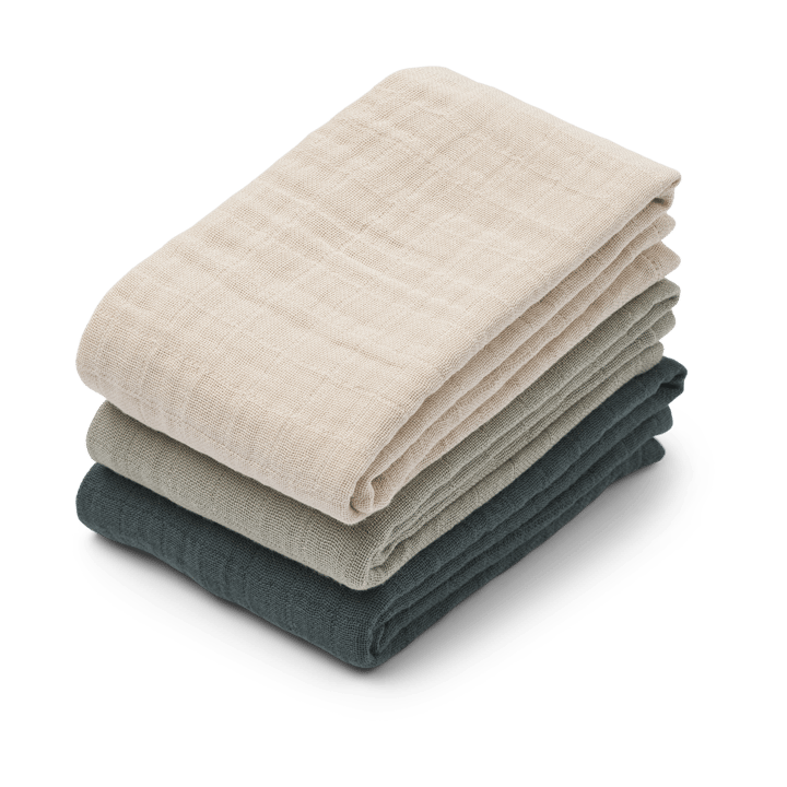 Coperta in mussola Lewis 3 pezzi 65x65 cm - Dove blue mix. - Liewood