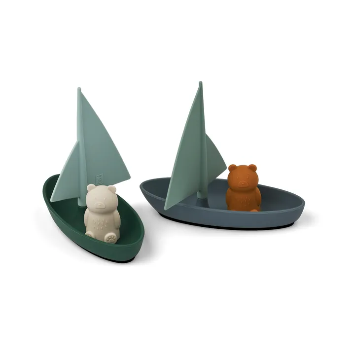 Giocattolo da bagno Ensley barche 2 pezzi - Whale blue multi mix - Liewood