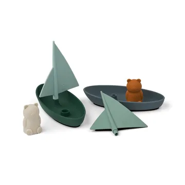 Giocattolo da bagno Ensley barche 2 pezzi - Whale blue multi mix - Liewood