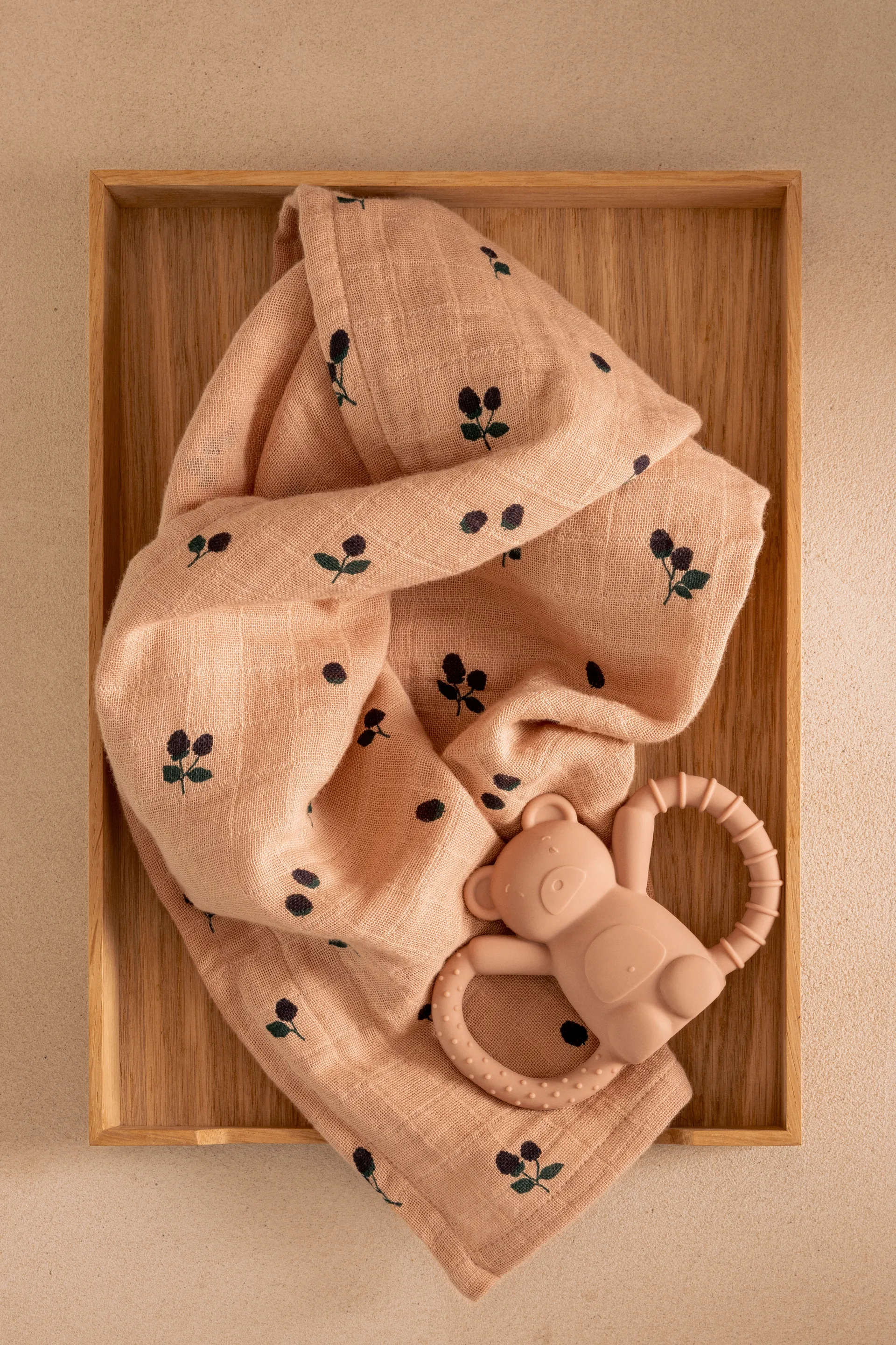 Panno in mussola Lewis 65x65 cm confezione da 2, Mini Berry-Pale tuscany Liewood